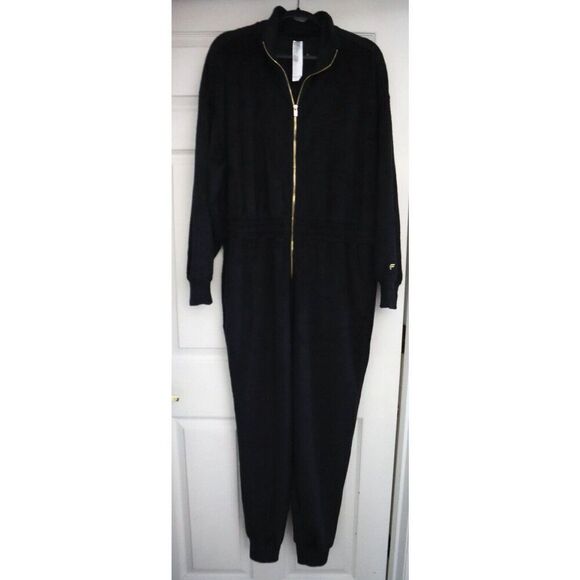 Fabletics ON2357060-0001 Women's Sz XXL/1X Black Cozy Cord Zip Jumpsuit $100 - Picture 1 of 13
